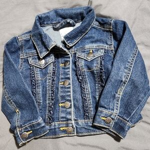 1989 Place Girls Dark Blue Denim Jacket with Button Front
